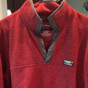 Men's LL Bean three quarter zip.  Size Large. Red  Like new.